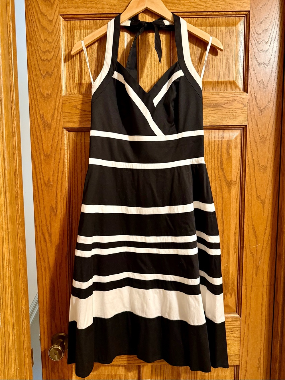 White House Black Market Halter Style Stripe Dress - size 6